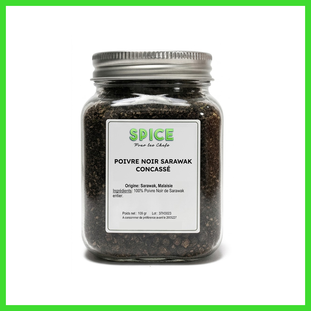 Poivre noir Sarawak concassé - pot SPICE
